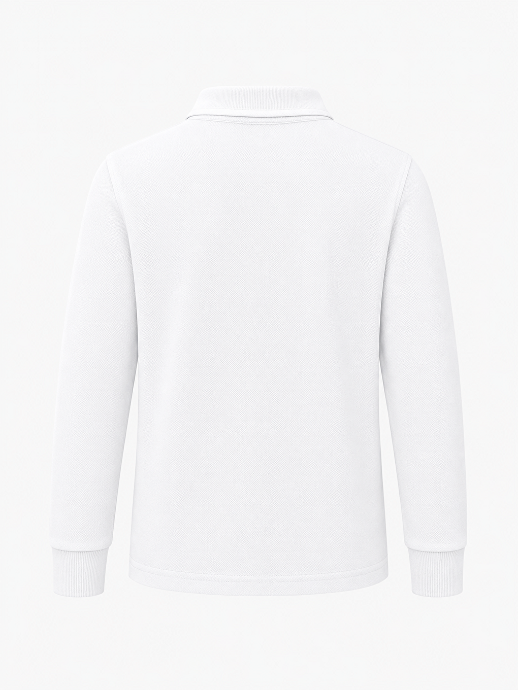 Beyaz Kids Polo Yaka Basic Uzun Kollu Unisex Erkek Çocuk Tişört-2