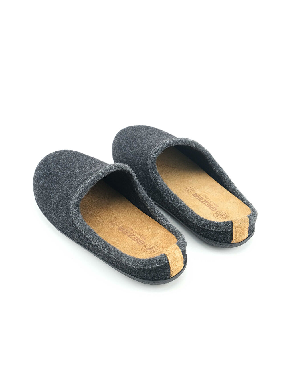 Siyah Erkek Kışlık İç Taban Çıkarılabilir Fusbetli Hakiki Deri PVC Alt Taban Keçe Ev Bahçe Terlik-3