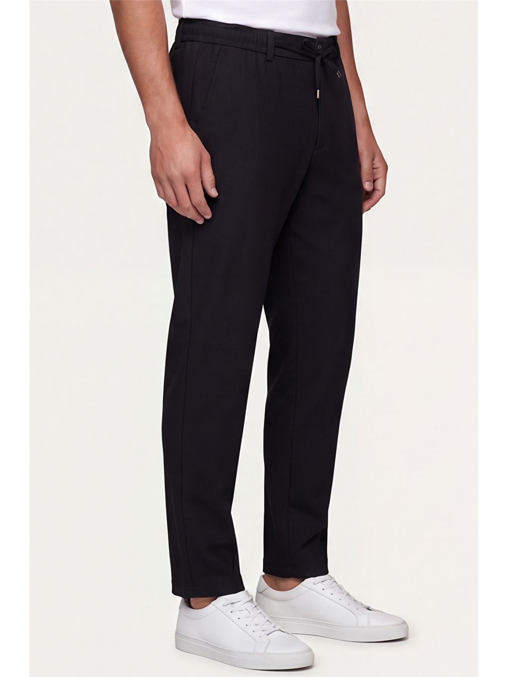 Erkek Siyah Normal Kesim Regular Fit Pamuklu Armürlü Bel Lastikli Jogger Pantolon-6