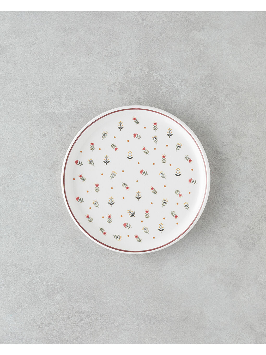 Beyaz Retro Seramik Pasta Seti 13 parça 6 kişilik Renkli-2