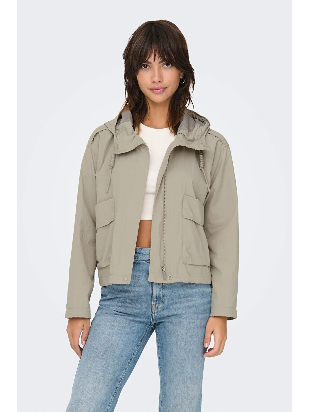 Bej Onlmamba Regular Fit Kapüşon Yaka Kadın Mont 15308621