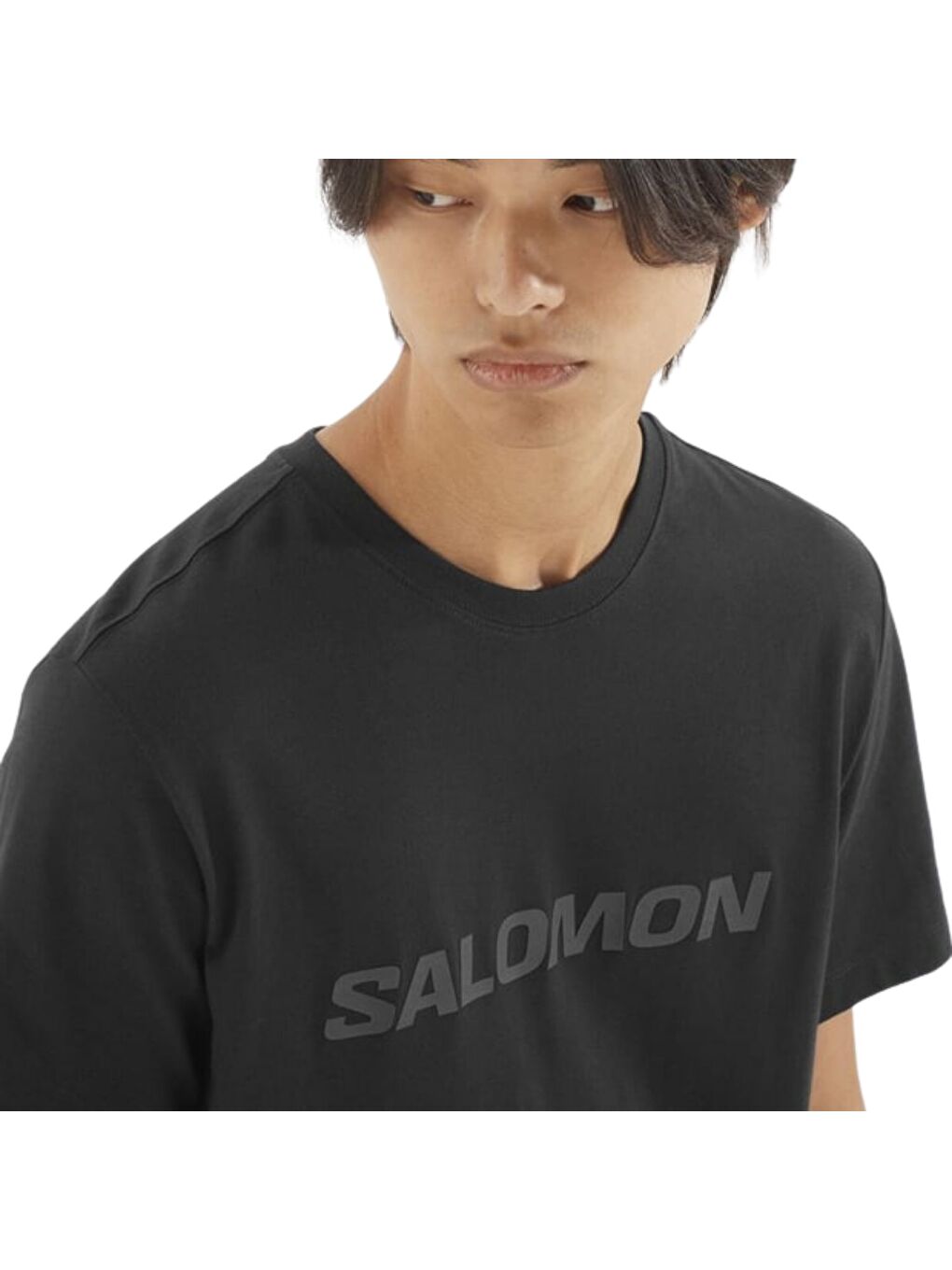 Salomon Logo Erkek Siyah Tişört-1