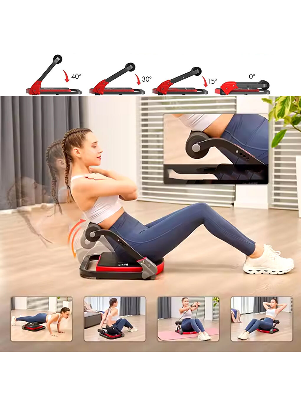 Karışık Çok Fonksiyonlu Mekik ve Şınav Aleti - Tüm Vücut Egzersiz Aleti-2