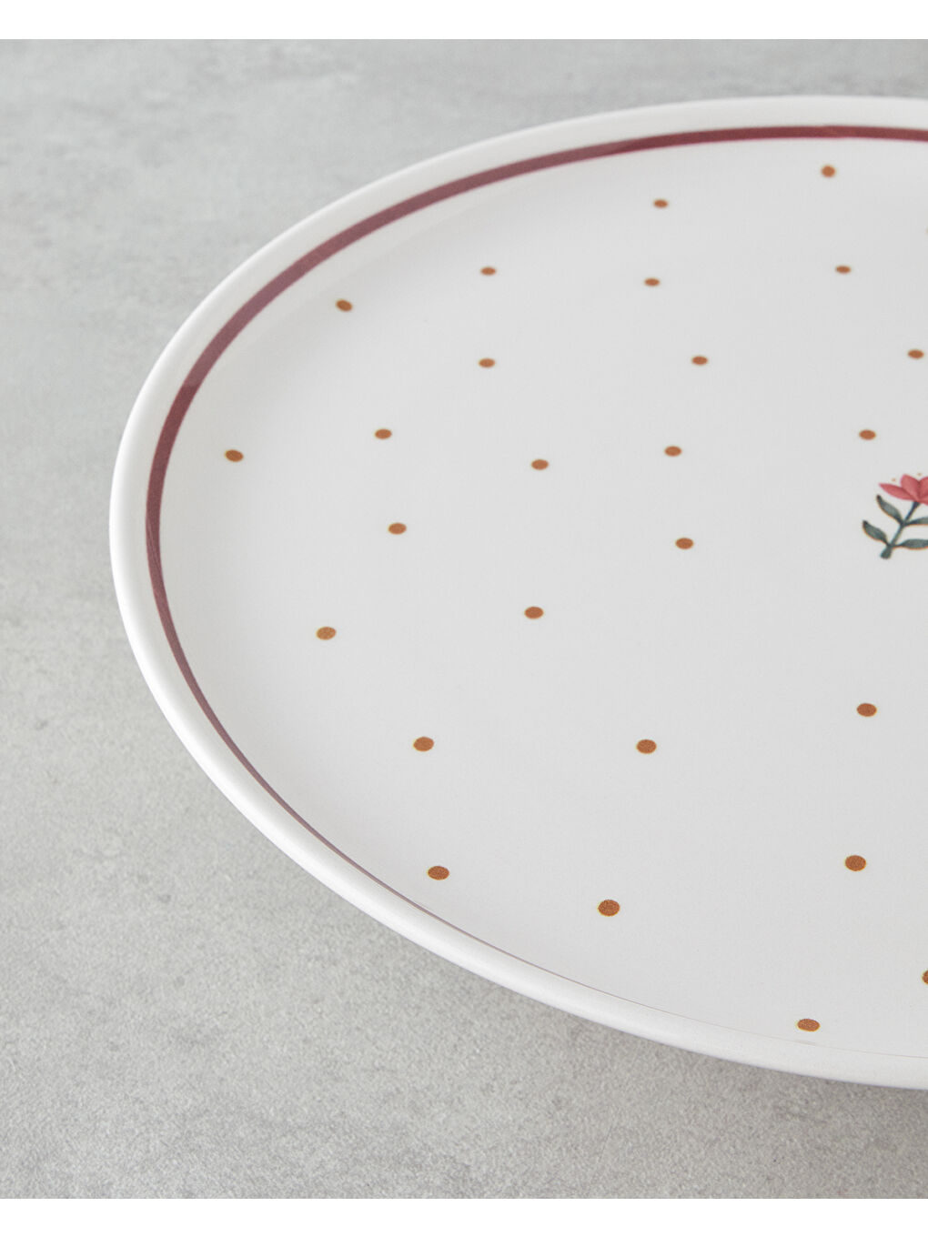 Beyaz Retro Seramik Pasta Seti 13 parça 6 kişilik Renkli-4