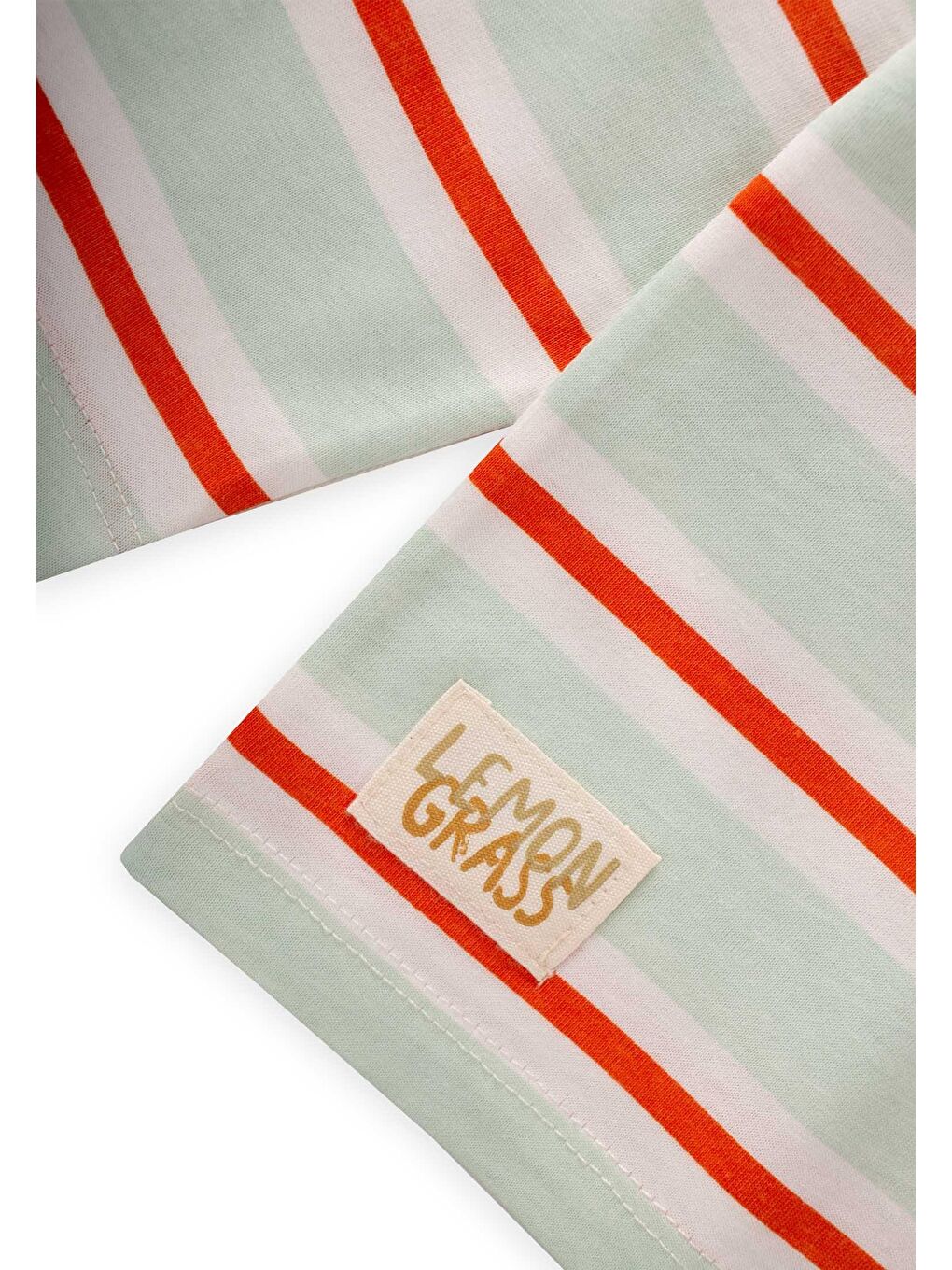 Yeşil Çizgili Mevsimlik T-Shırt 1-10 Yaş Mint Turuncu Çizgili-2