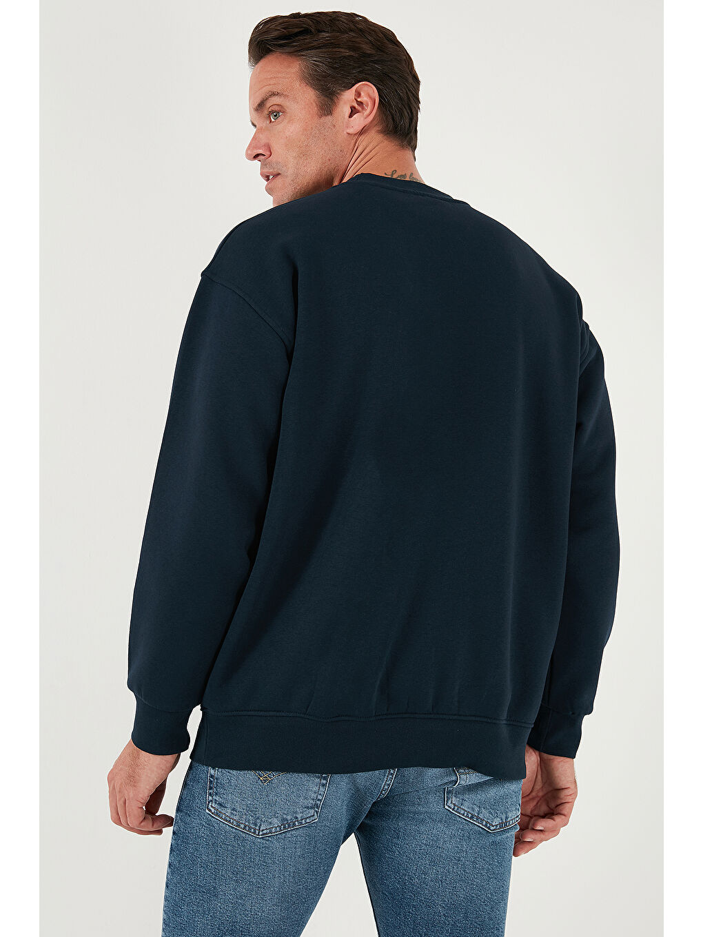 Lacivert Regular Fit Bisiklet Yaka Şardonlu 2'li Paket Sweat 5905255S2-3