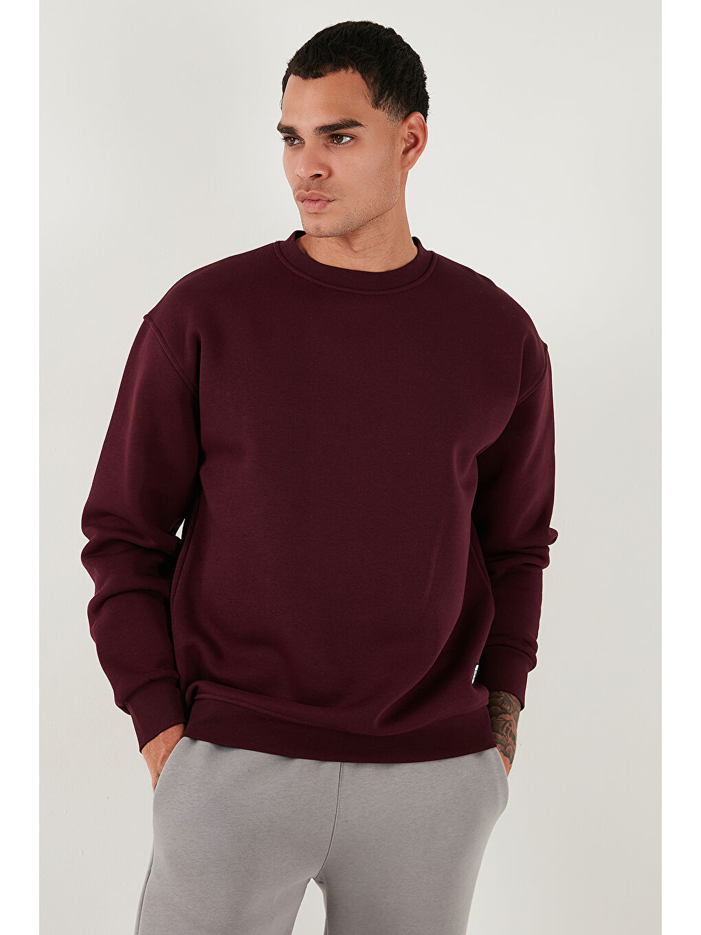 Yeşil Regular Fit Bisiklet Yaka Şardonlu 2'li Paket Sweat 5905255S2-1