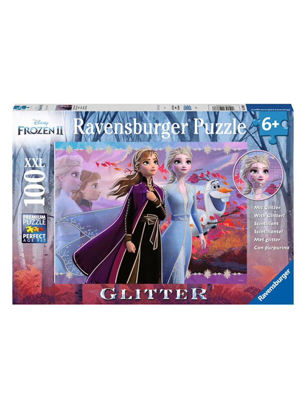 Ravensburger Renksiz Disney Frozen-2 100 Parça Puzzle 128686