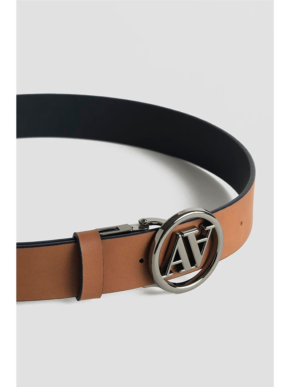 Logolu Çift Taraflı Deri Kemer 25Yd006 Lacivert- Taba-2