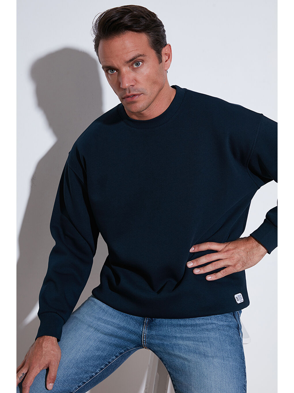 Lacivert Regular Fit Bisiklet Yaka Şardonlu 2'li Paket Sweat 5905255S2-2