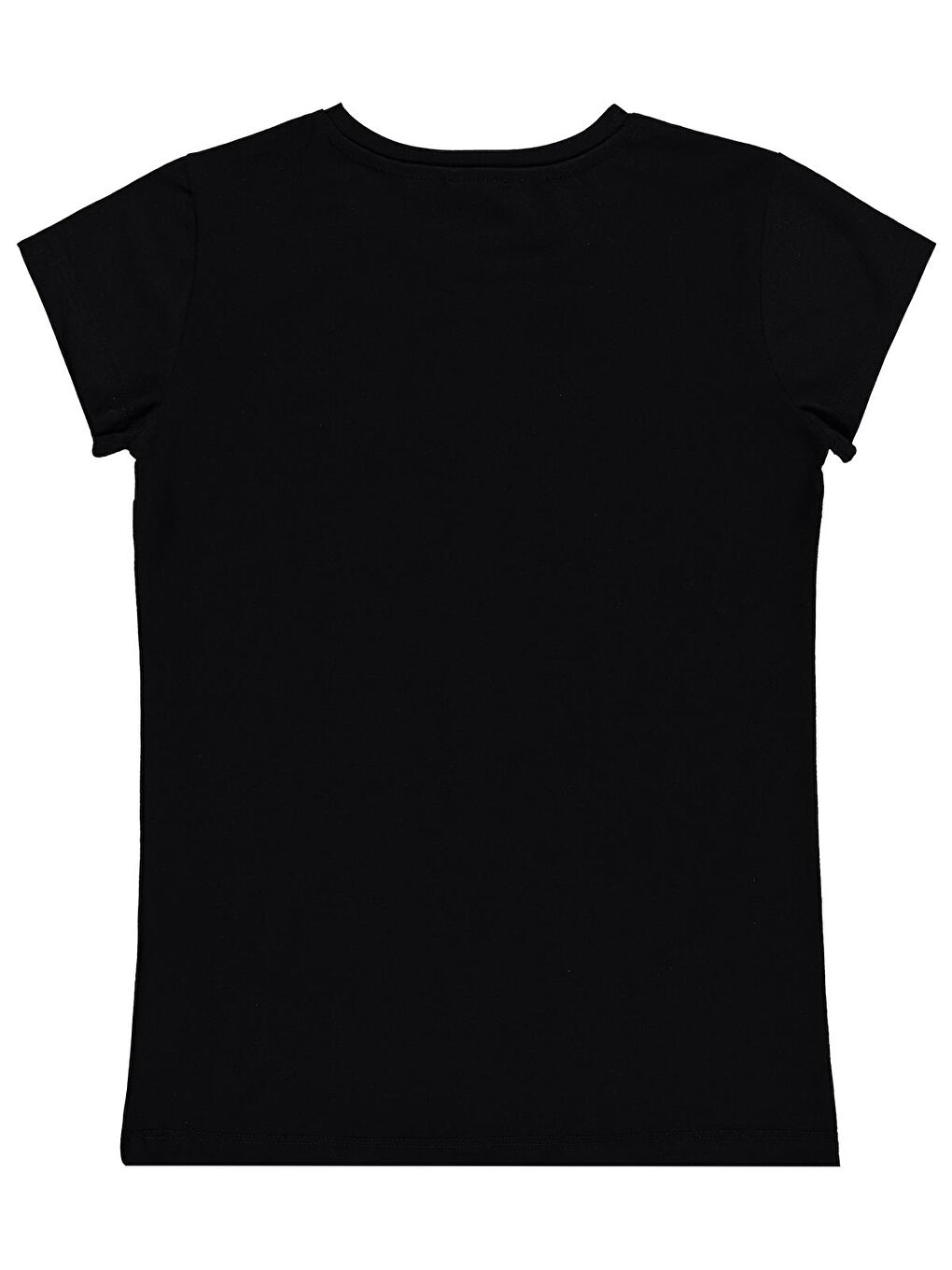 Girls Fiyonk Baskılı 10-13 Yaş Tişört - Siyah-1