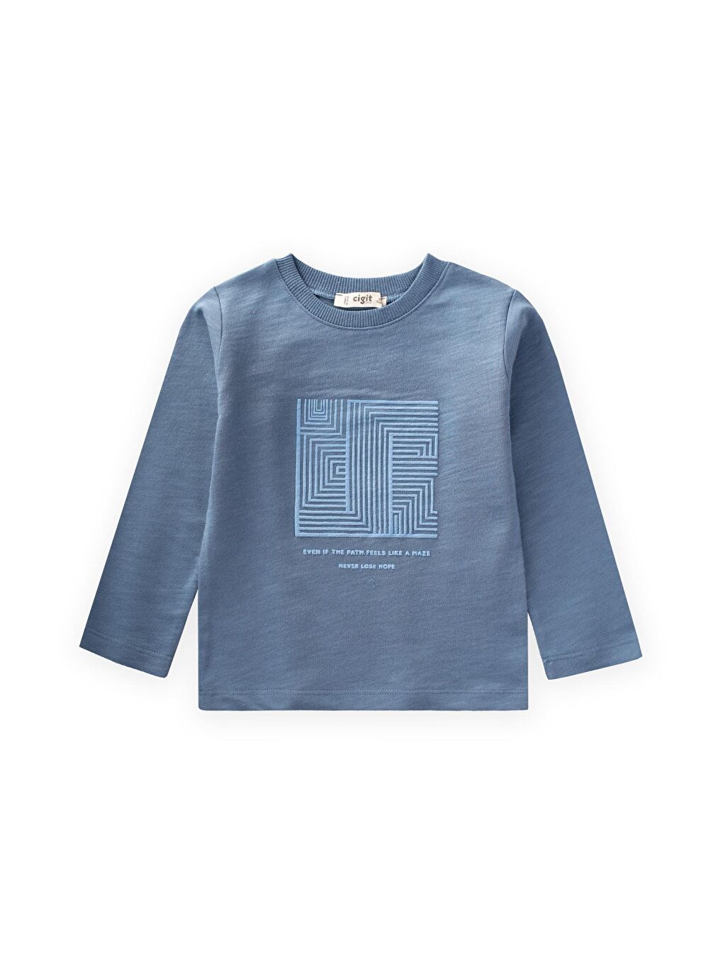 Baskılı Sweatshırt 2-10 Yaş İndigo Mavi