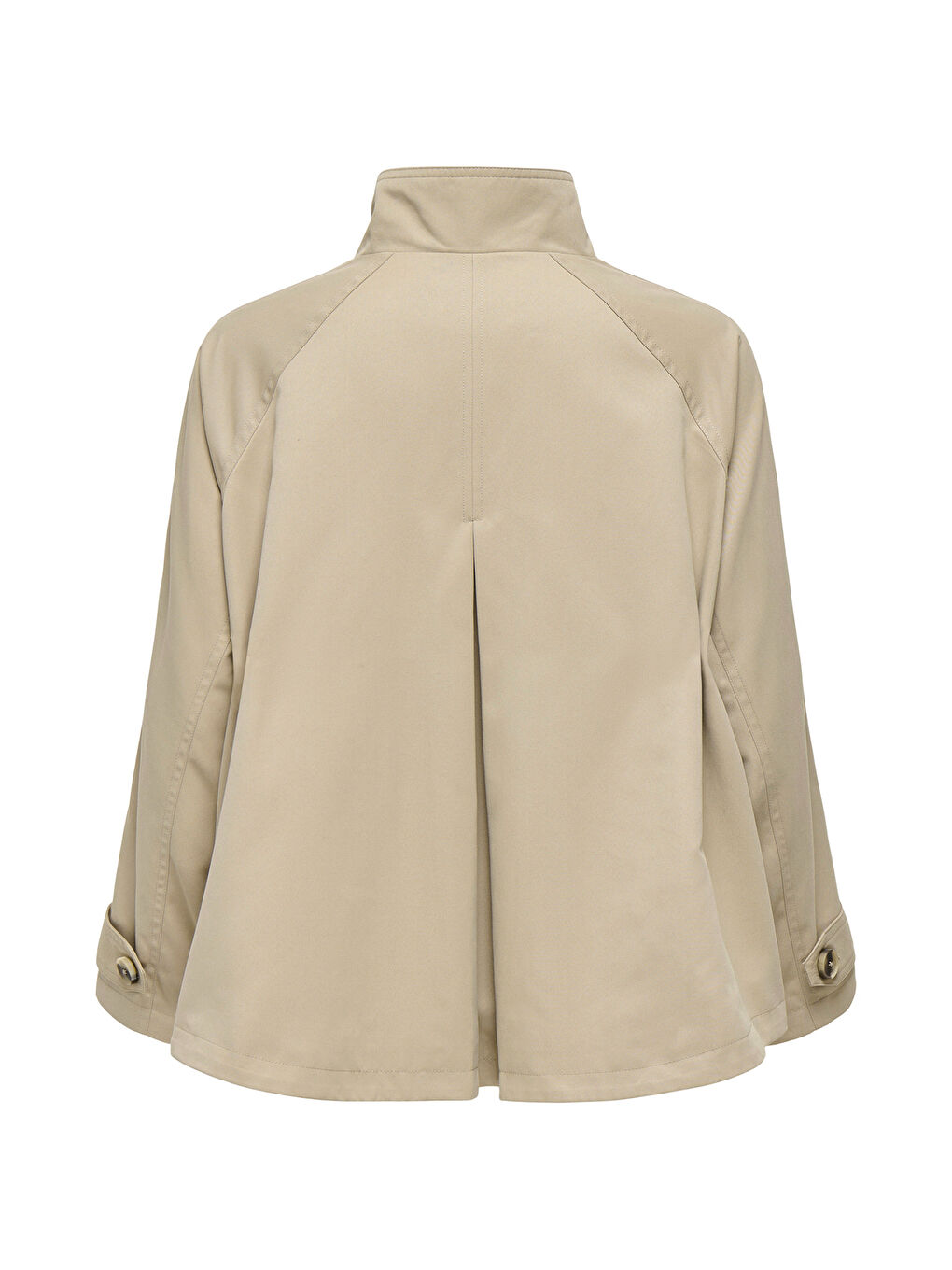 Bej Onlnana Relaxed Fit Düğme Ayrıntılı Dik Yaka Mont 15361452-6