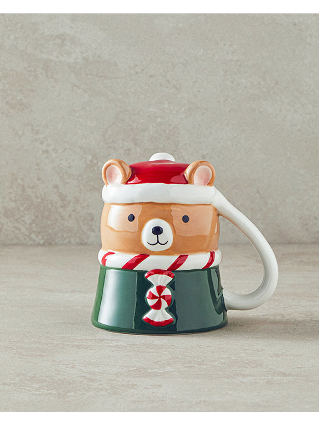 Beyaz Happy Bear Dolomite Yılbaşı Kupa 300 ml Renkli