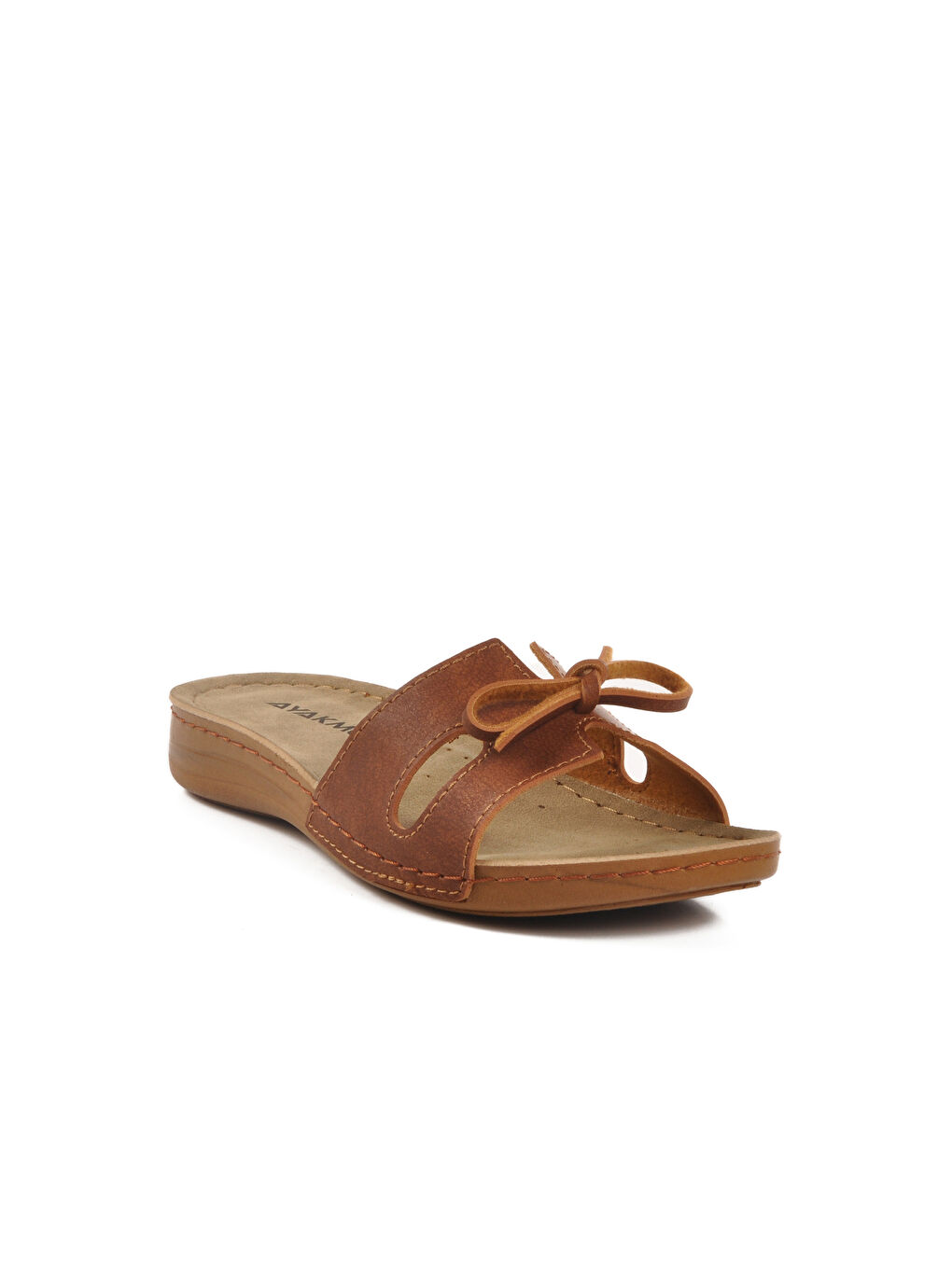 Kahverengi Taba İnce Taban Anatomik Kadın Terlik 11-367 Z-2