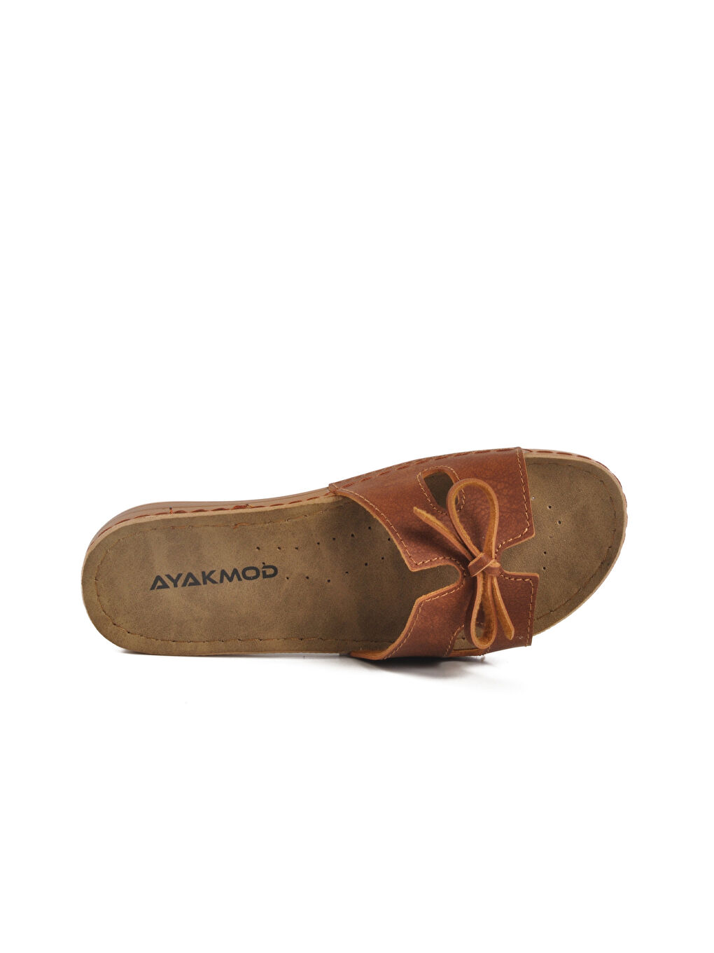 Kahverengi Taba İnce Taban Anatomik Kadın Terlik 11-367 Z-3
