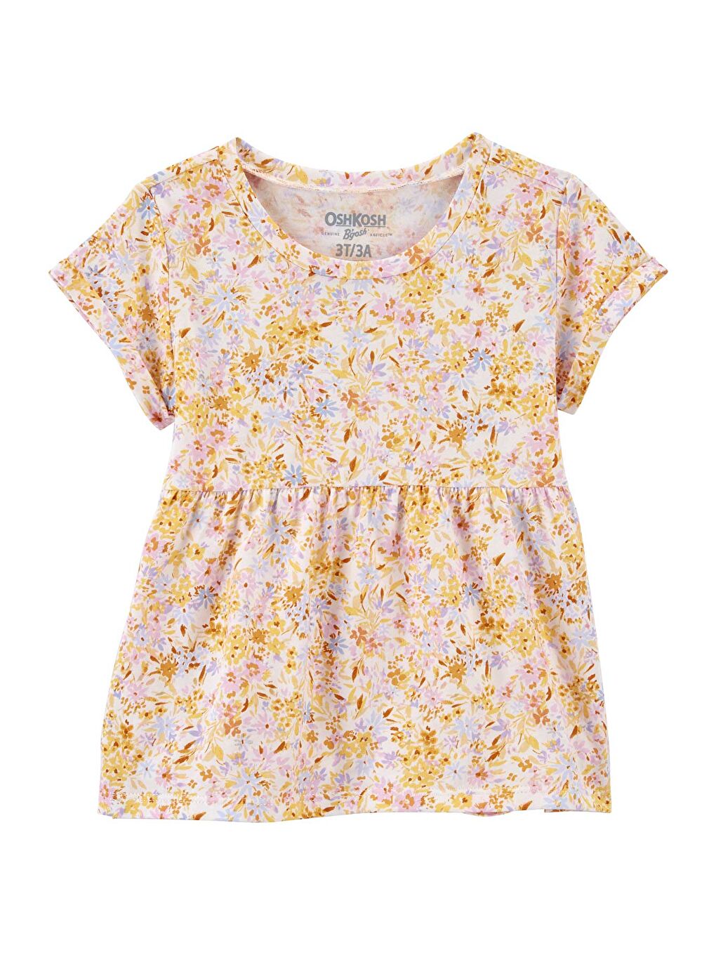 Sarı Küçük Kız Çocuk Kısa Kollu Tshirt