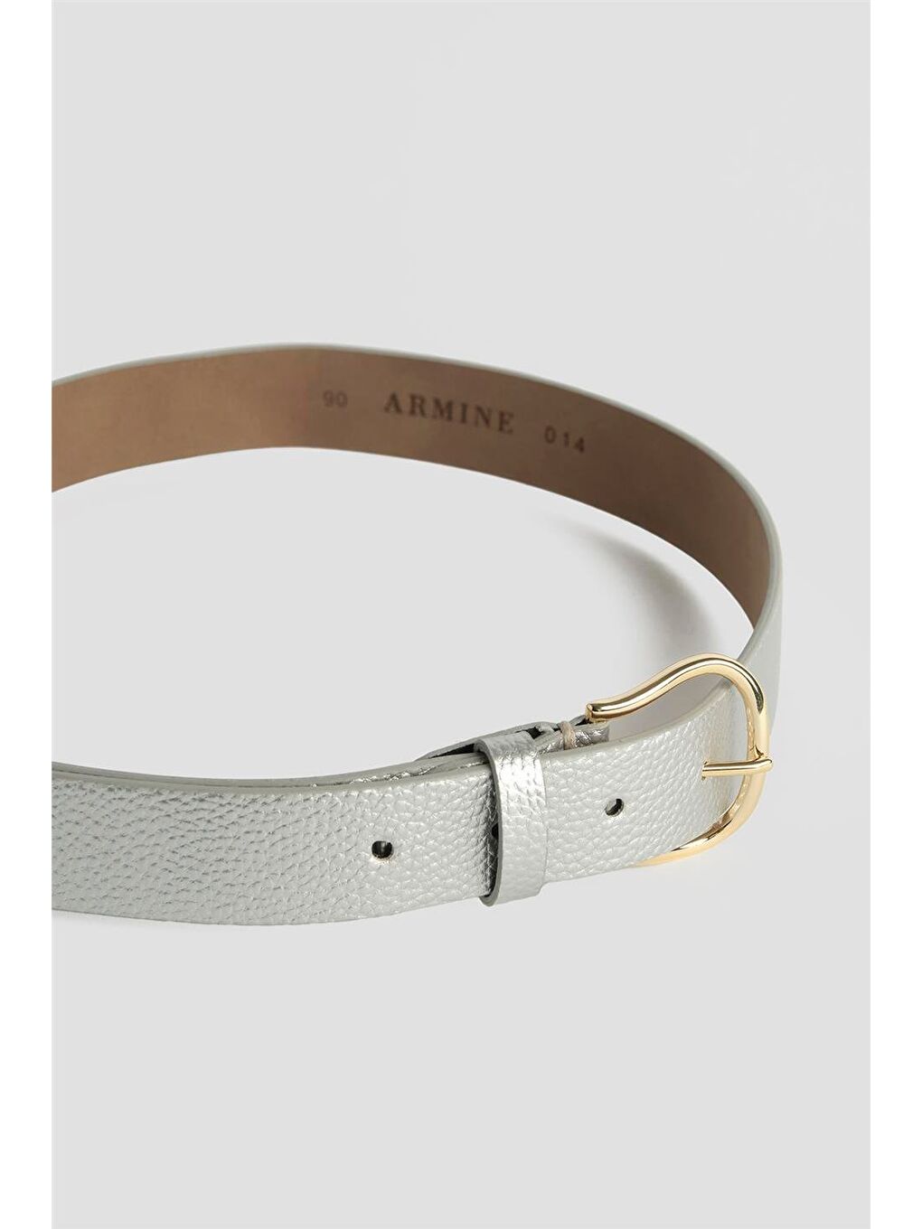 Gri Parlak Deri Kemer 25Yd014 Gümüş-1