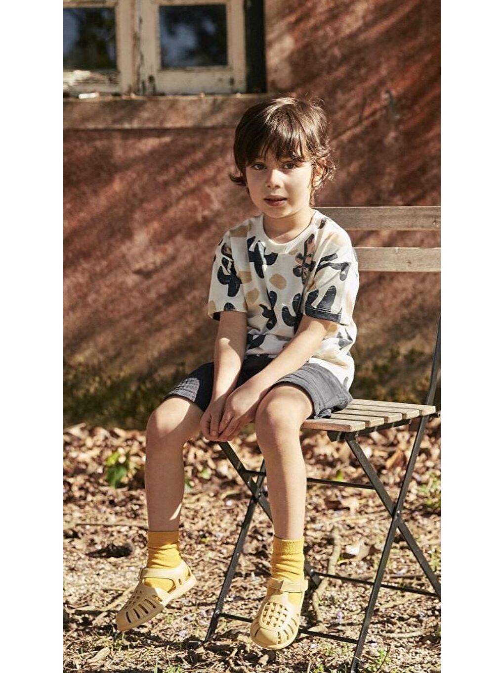 Ekru Erkek Çocuk Baskılı Takım