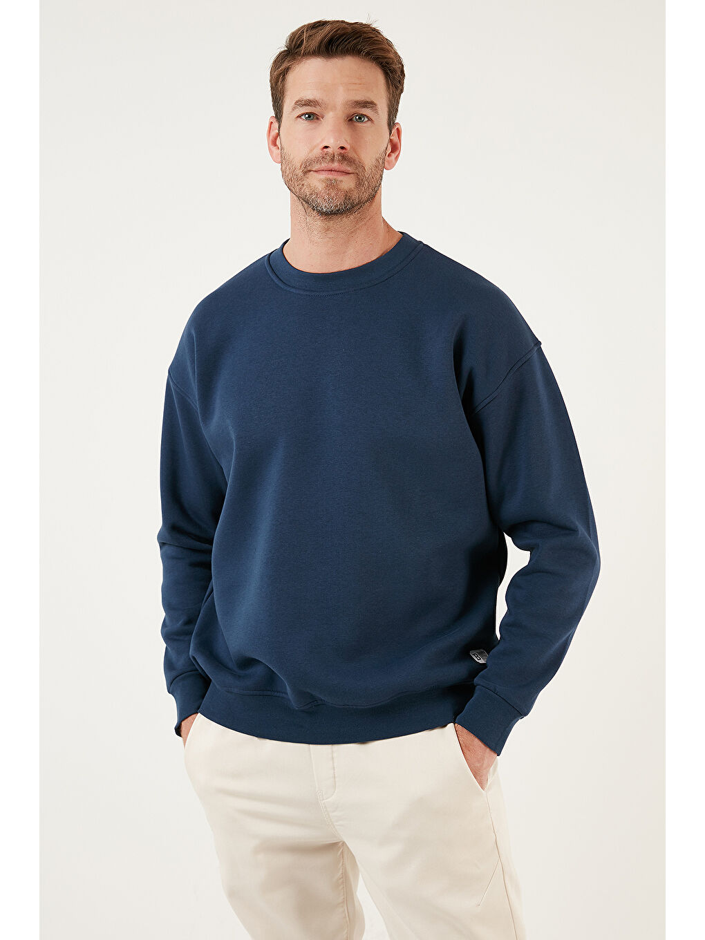 Kahverengi Regular Fit Bisiklet Yaka Şardonlu 2'li Paket Sweat 5905255S2-1