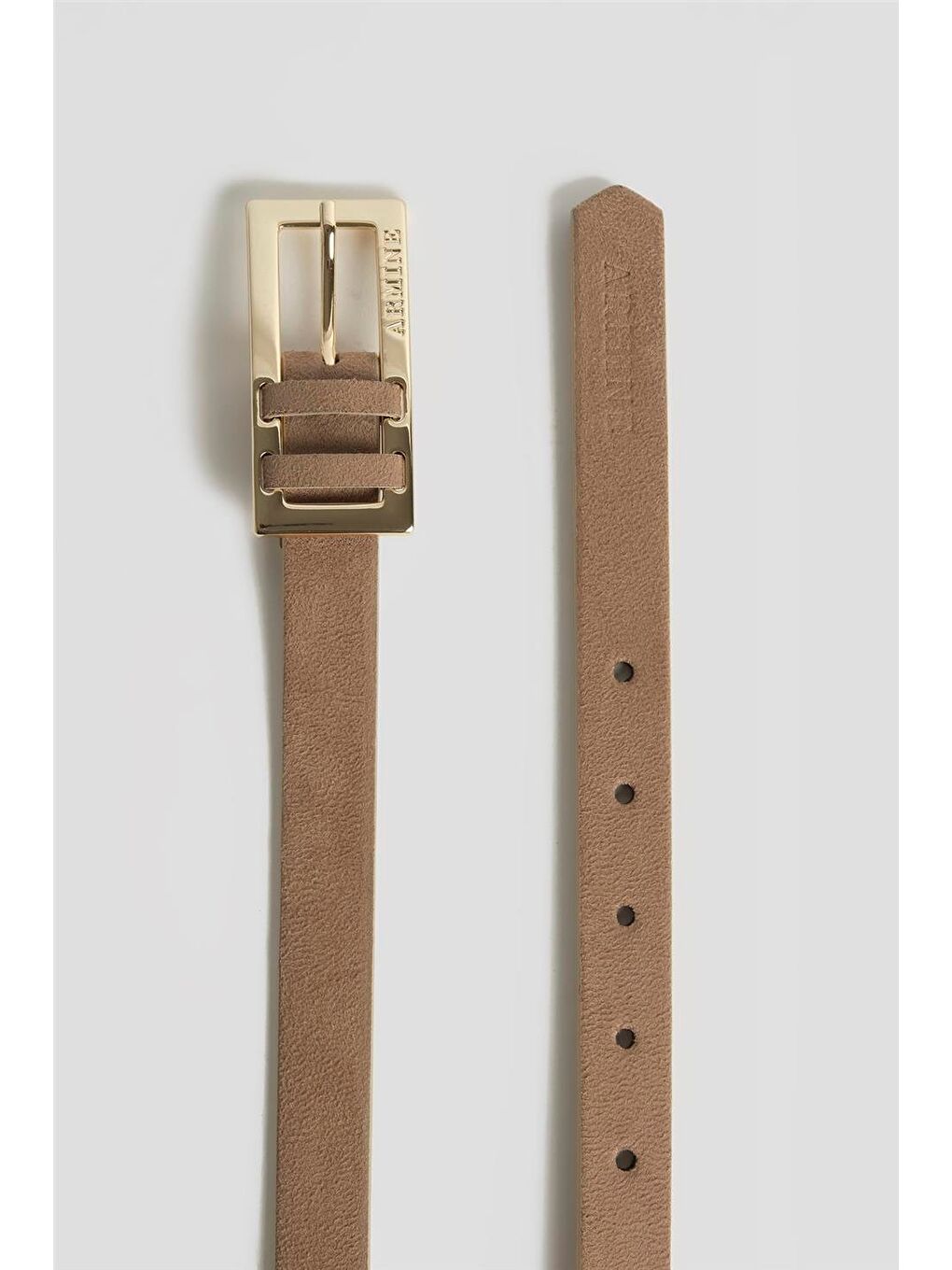 Bej İnce Süet Kemer 25Yd001 Vizon-1