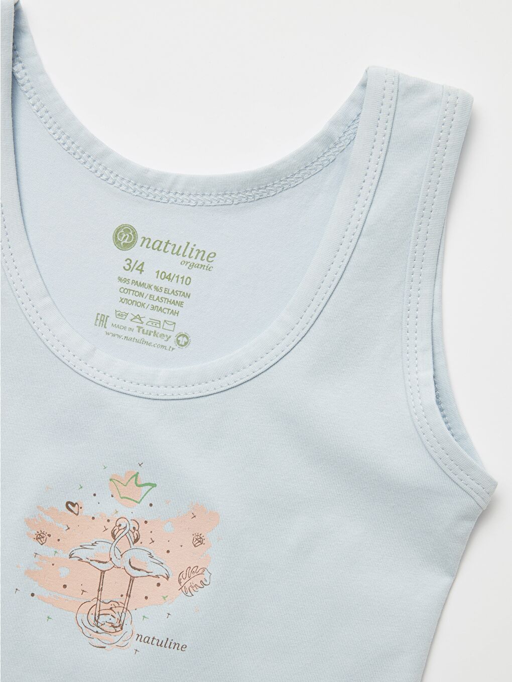 Mavi Kız Çocuk Organik Pamuklu  Atlet Queen Swan 4 lü Paket-4