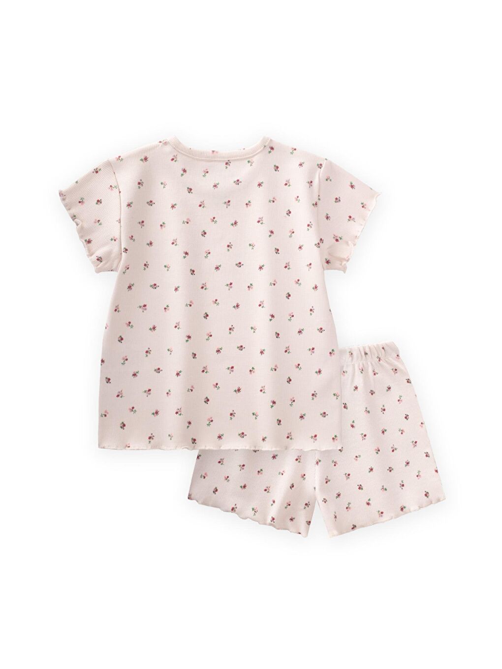 Ekru Kız Çocuk Desenli Takım-1