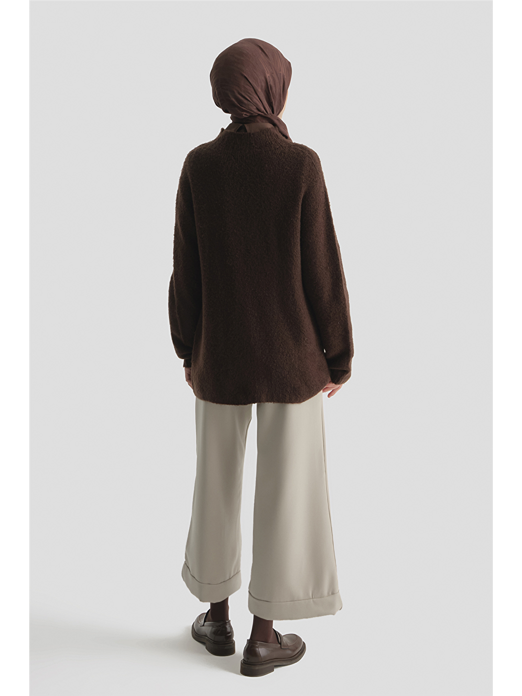 Bej Katlı Paça Pantolon Taş-3