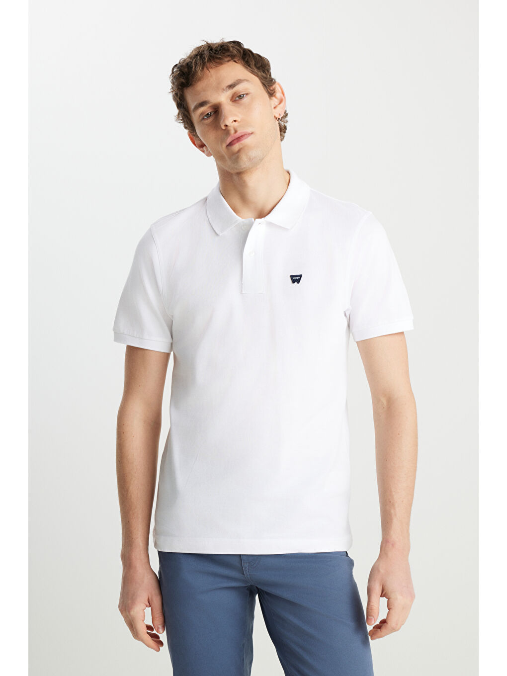 %100 Pamuk Regular Fit Normal Kesim Beyaz Polo Yaka Tişört