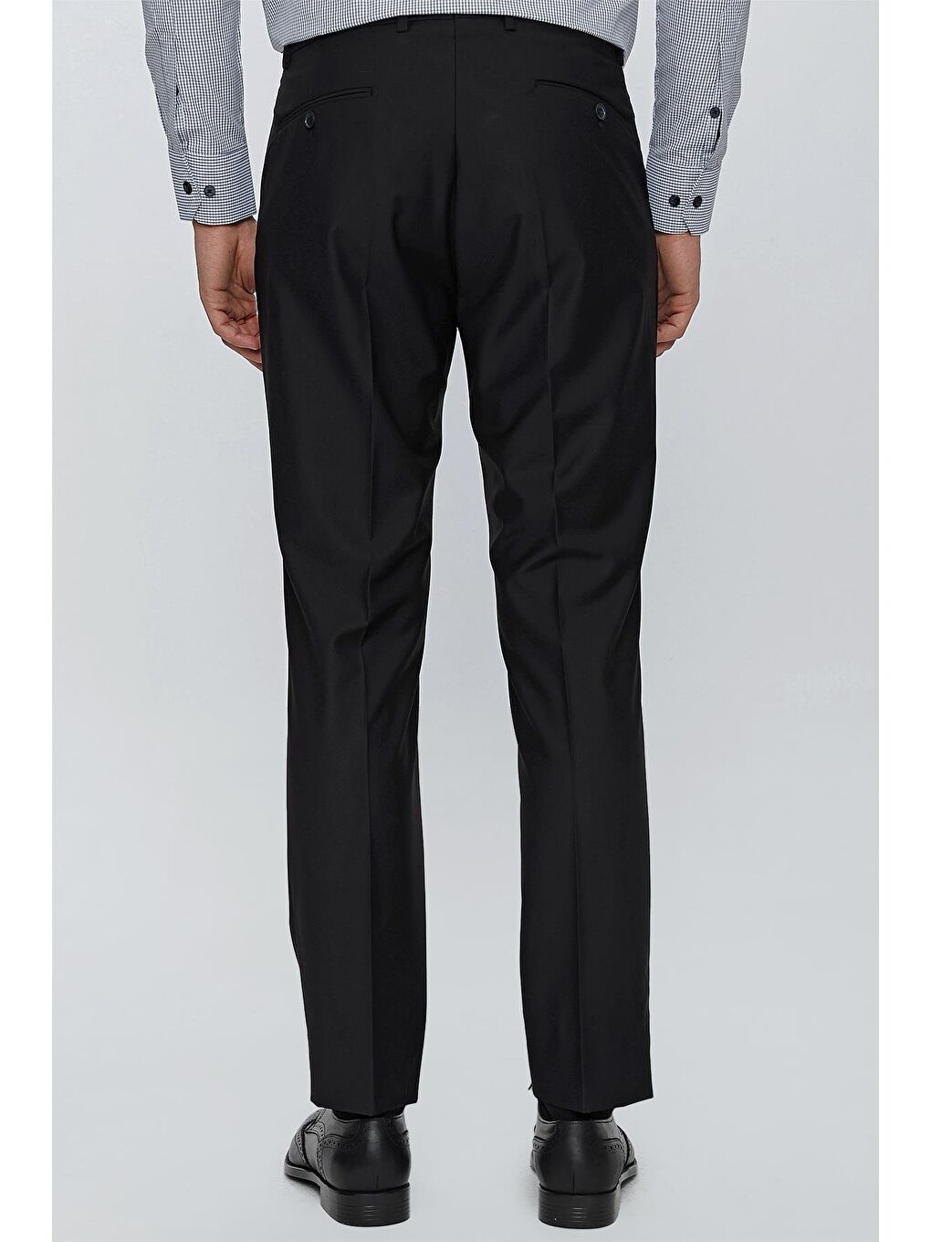 Siyah Esnek Yandan Cepli Slim Fit Classic Erkek Pantolon 1003240013-1