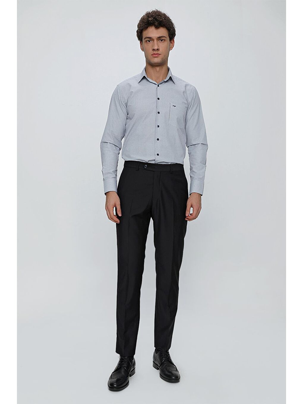 Siyah Esnek Yandan Cepli Slim Fit Classic Erkek Pantolon 1003240013-2