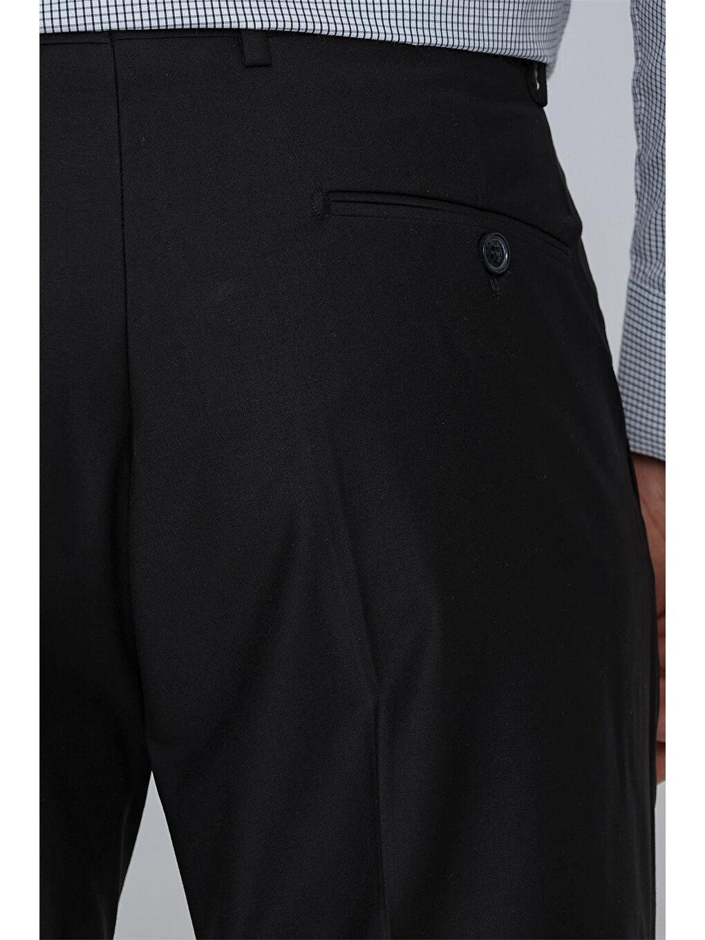 Siyah Esnek Yandan Cepli Slim Fit Classic Erkek Pantolon 1003240013-3