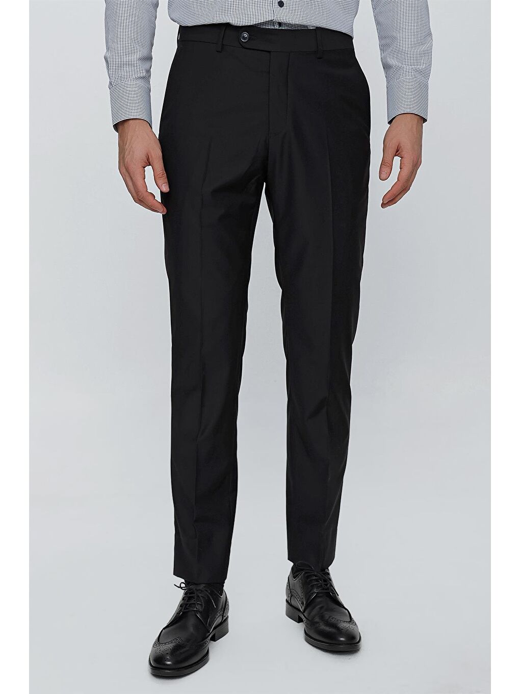 Siyah Esnek Yandan Cepli Slim Fit Classic Erkek Pantolon 1003240013-4