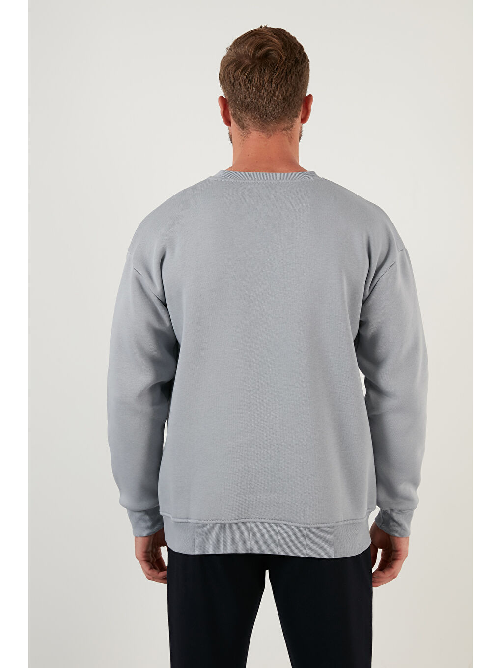 Yeşil Regular Fit Bisiklet Yaka Şardonlu 2'li Paket Sweat 5905255S2-3