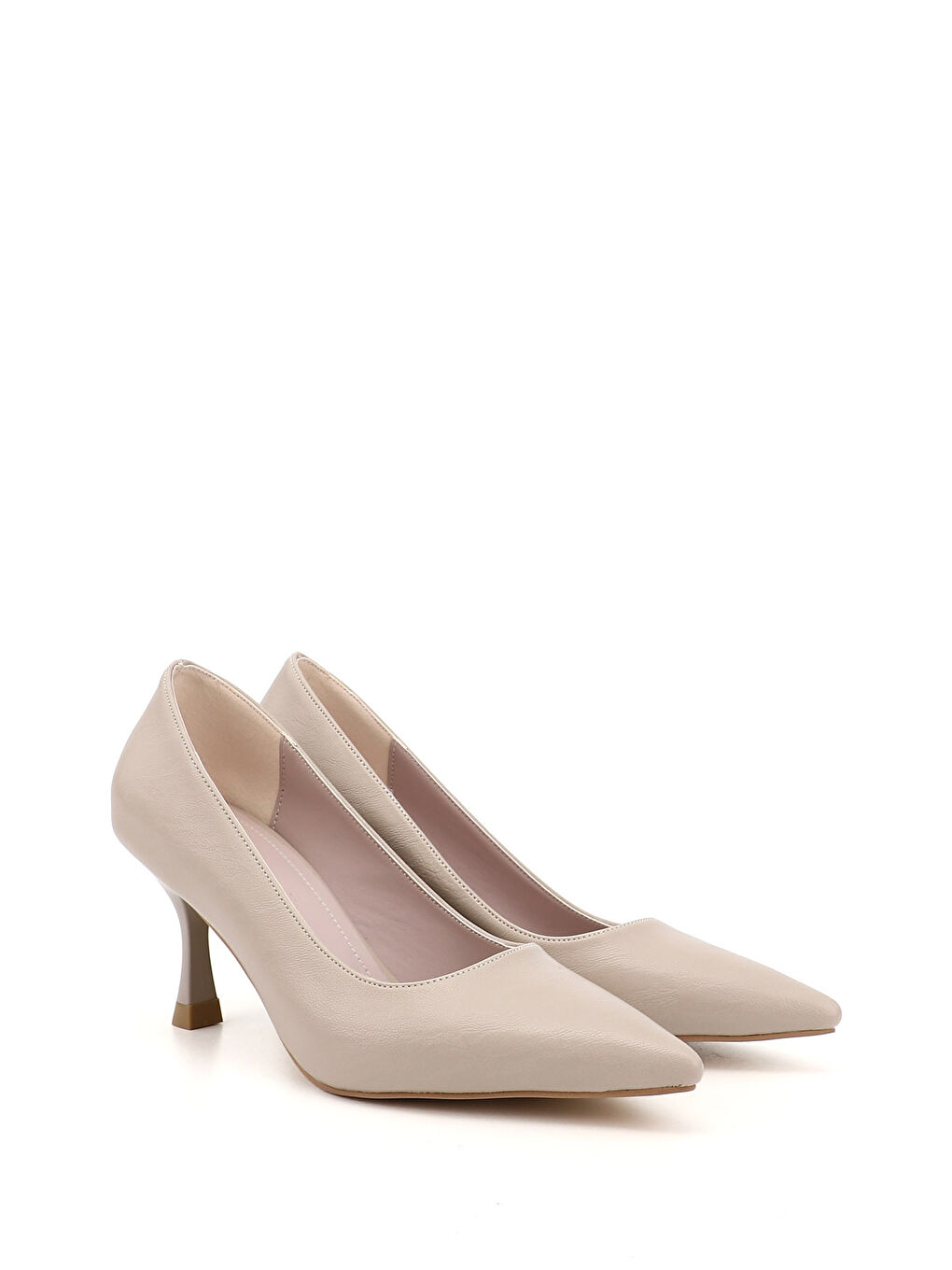 Bej Kadın TEN Sivri Burun Kadeh Ökçe Stiletto-1