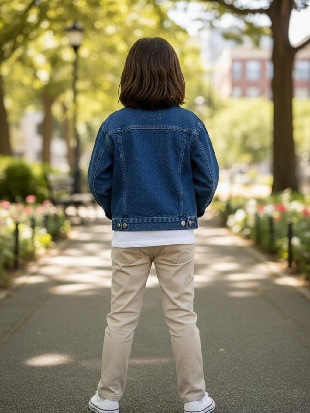 Mavi Unisex Çocuk Pamuklu Uzun Kollu Cep Detayli Denim Ceket-1