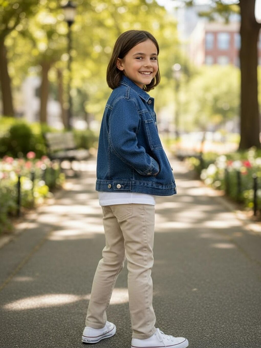 Mavi Unisex Çocuk Pamuklu Uzun Kollu Cep Detayli Denim Ceket-2