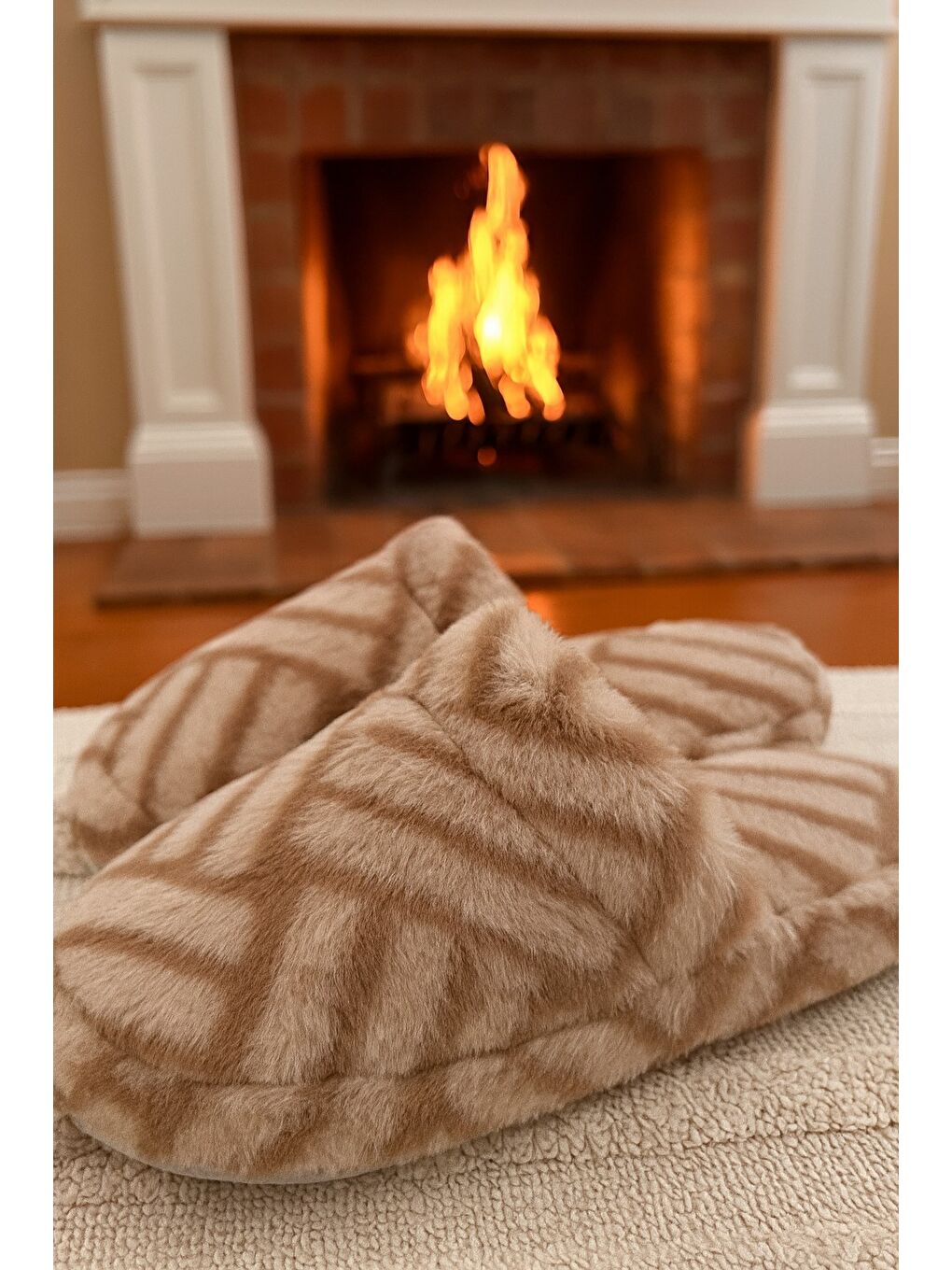 Kahverengi TERRA Kapalı Kadın Ev Terliği Günlük Rahat Kışlık Terlik-4