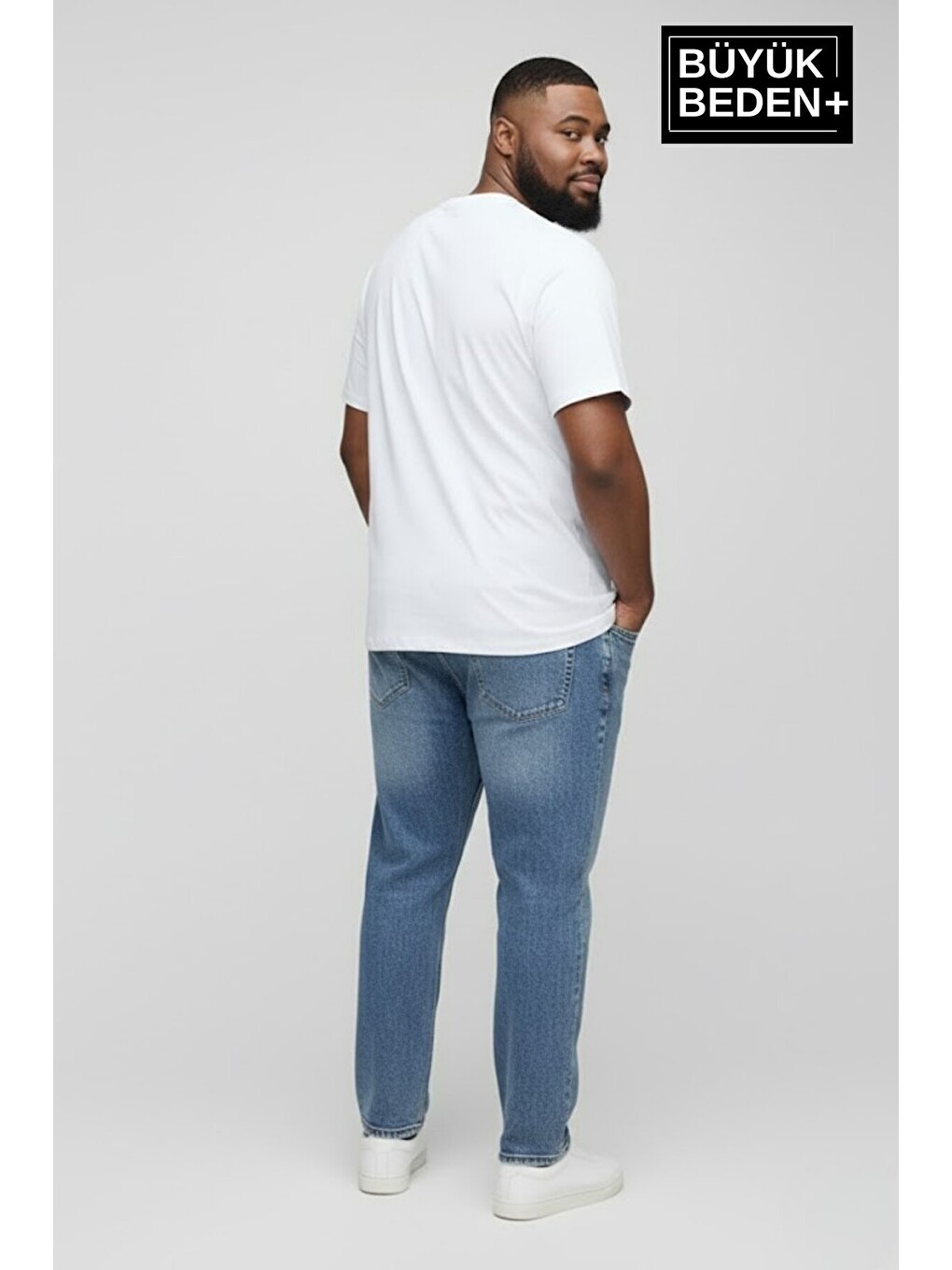 Beyaz Erkek Büyük Beden El Yazılı California Baskılı 3xl-6xl Bisiklet Yaka Tshırt Spr26tbs510-07-2