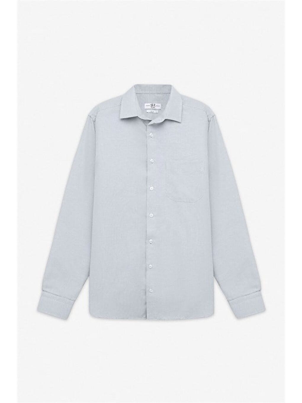Lacivert Regular Klasik Yaka Düz Düz Kapaksız Cep Düğmeli Uzun Kollu Standart Casual Gömlek-5