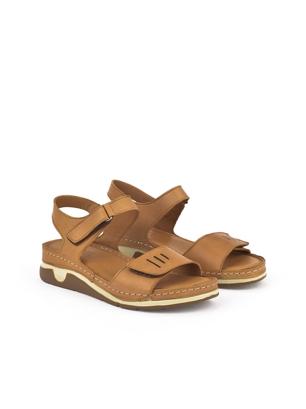 Kahverengi Kadın Hakiki Deri Sandalet 1511008Z22 Taba-1