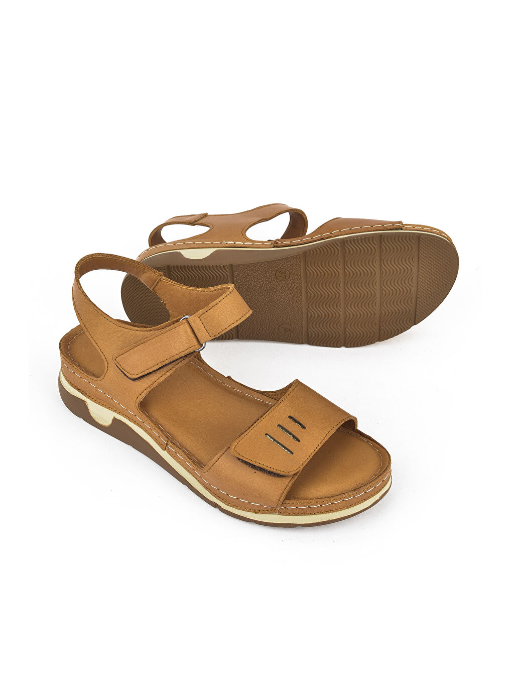 Kahverengi Kadın Hakiki Deri Sandalet 1511008Z22 Taba-3