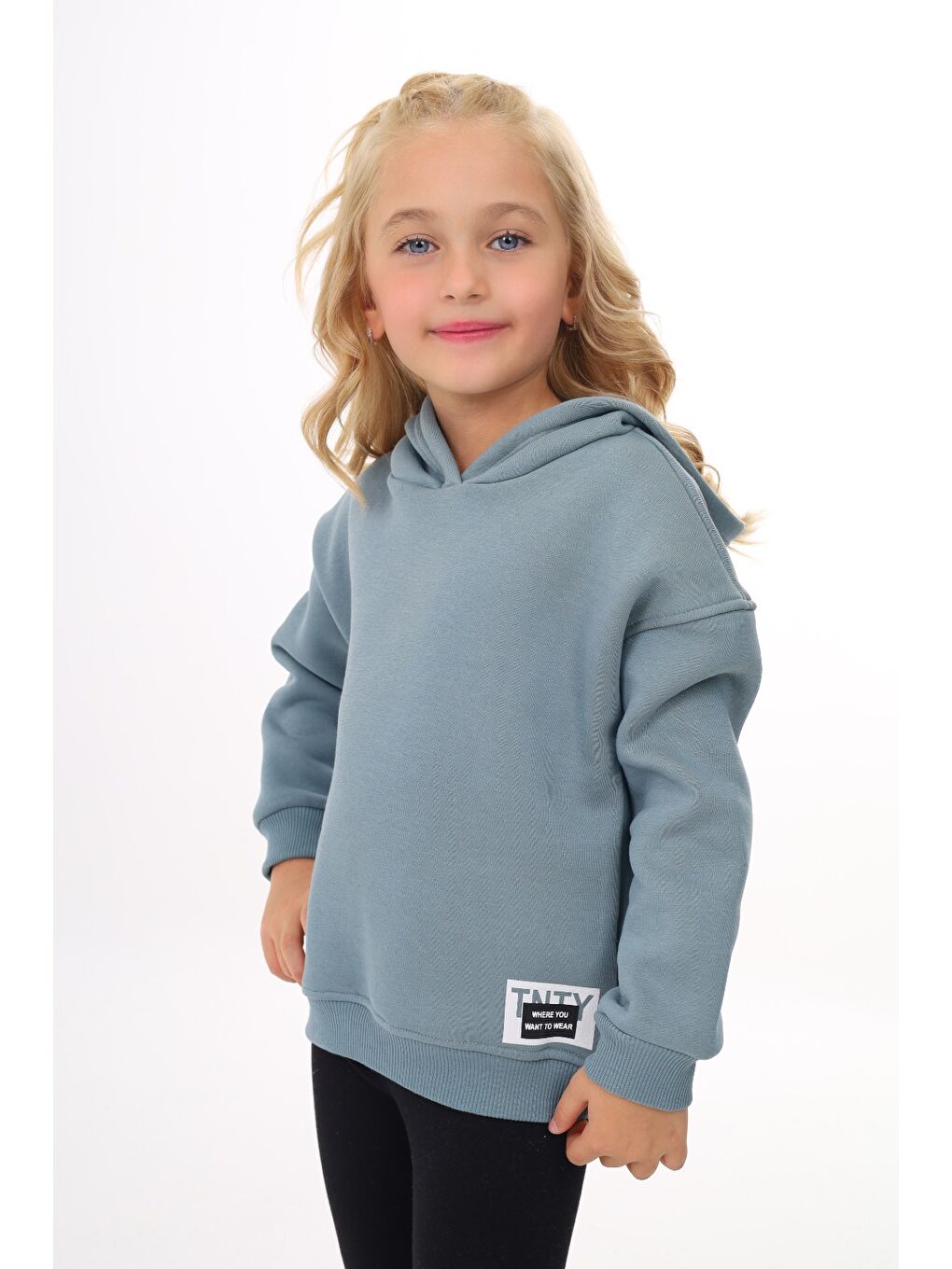 Mavi Kız Çocuk Baskılı Sweatshirt-1