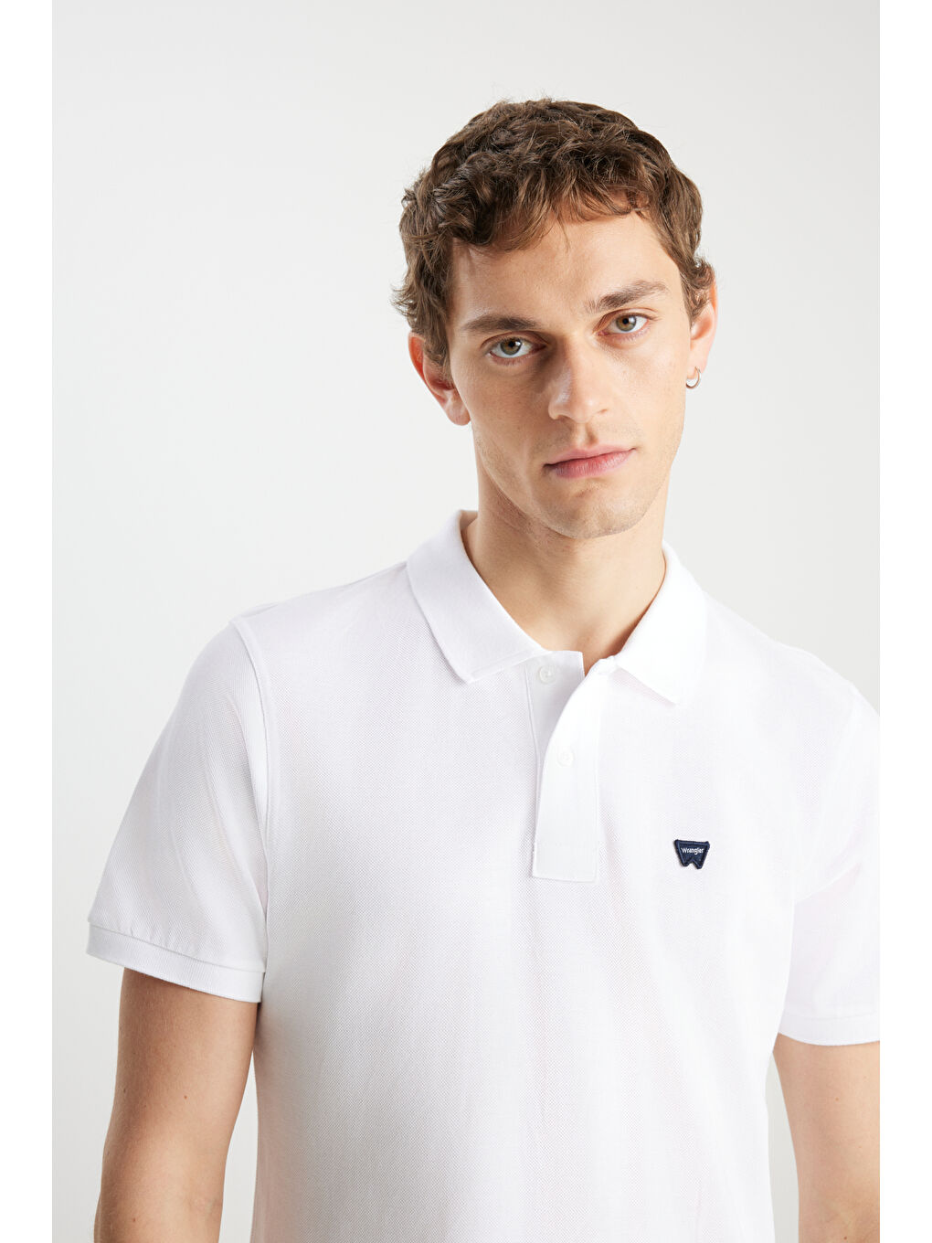 %100 Pamuk Regular Fit Normal Kesim Beyaz Polo Yaka Tişört-3