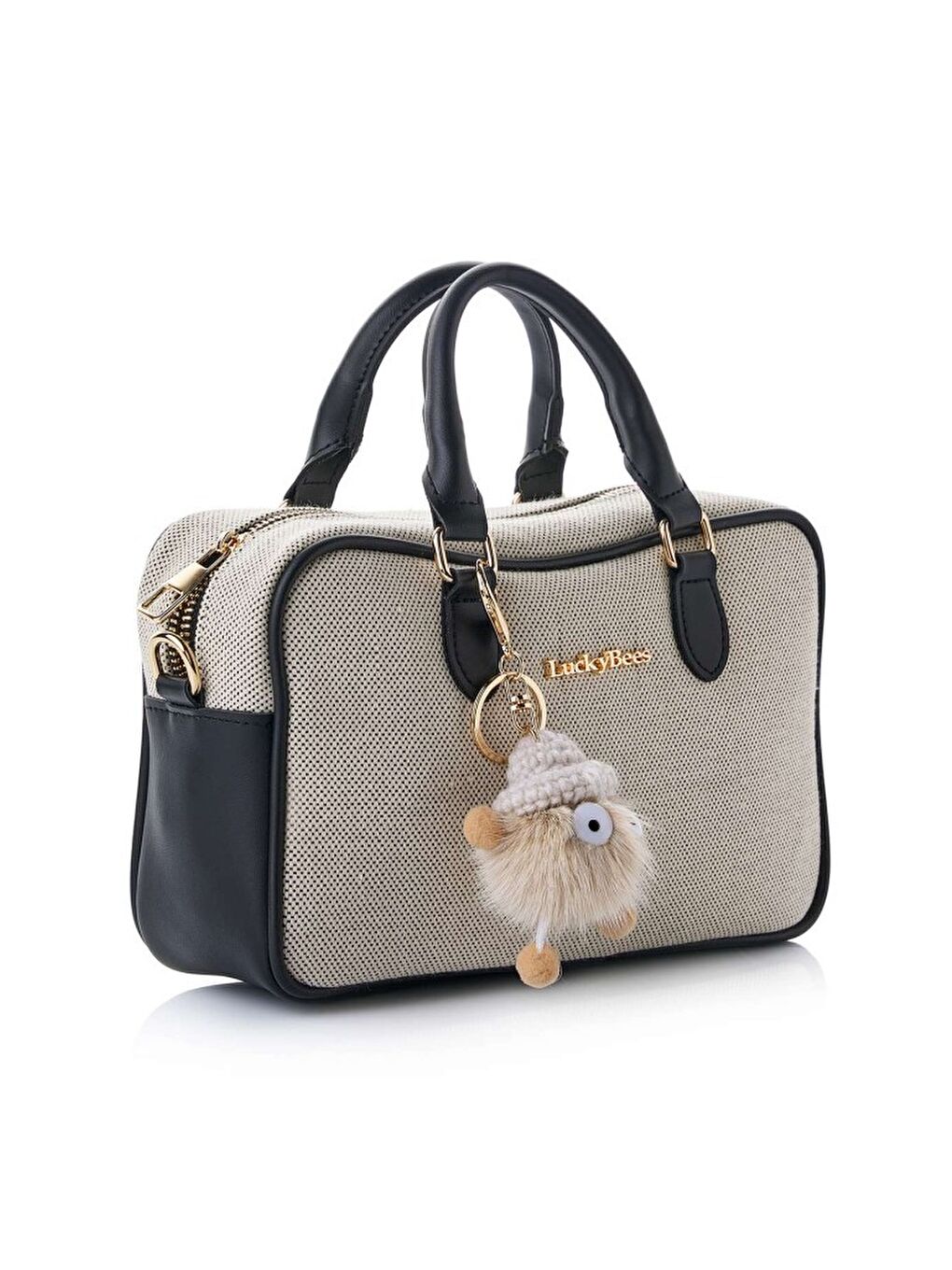 Siyah Rosa Kanvas El ve Omuz Çantası-1