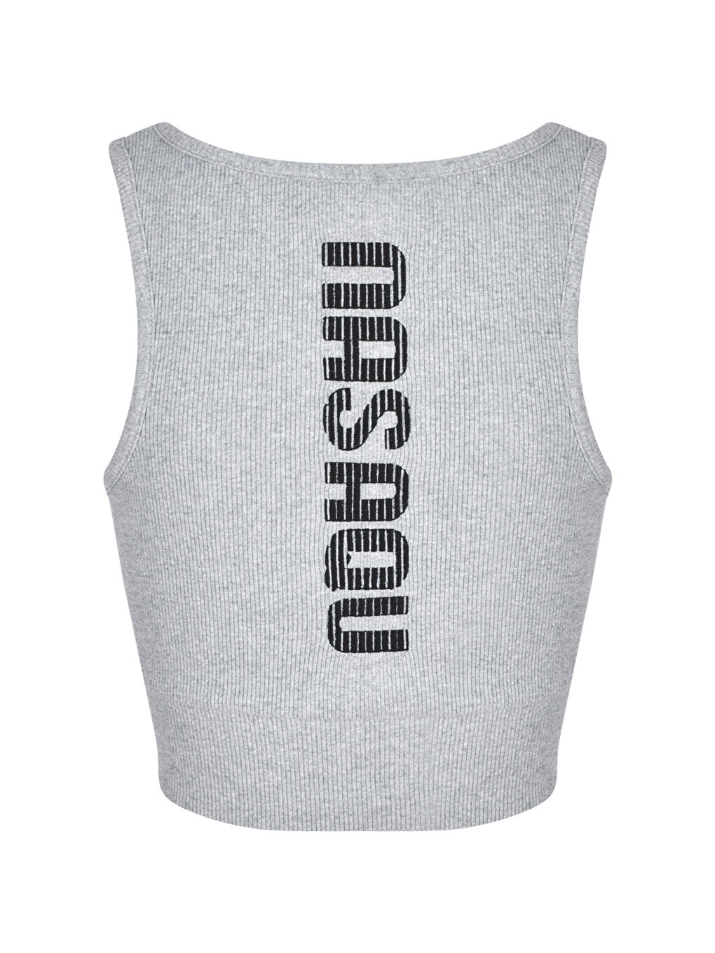 NSQ Açık Yaka Aktif Crop Top   Gri Krom-5