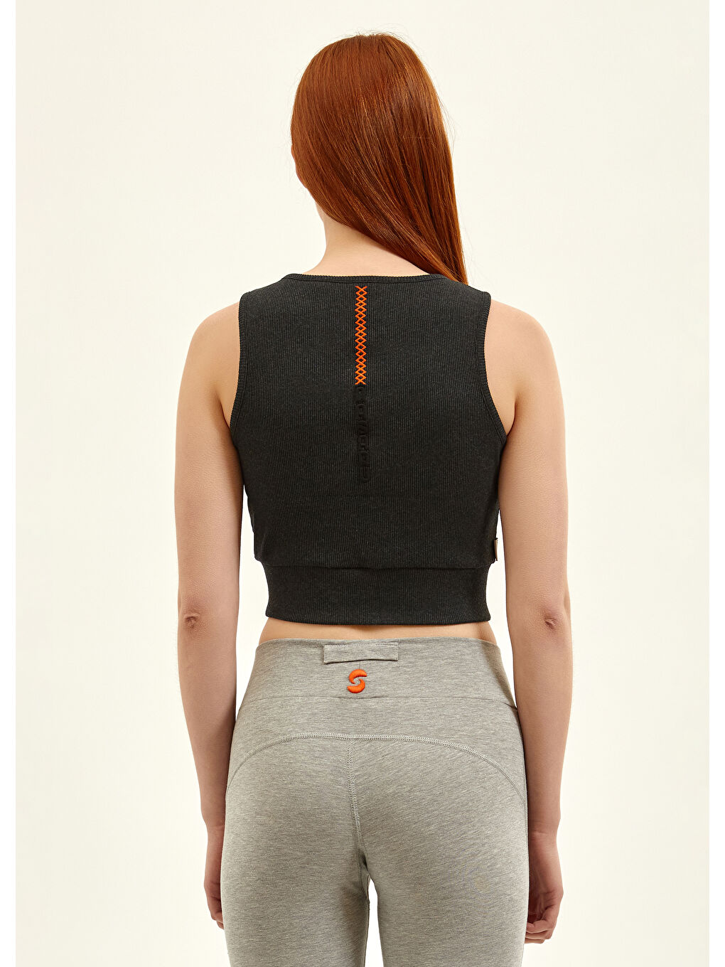 NSQ Aktif Fermuarli Crop Top   Antrasit-2