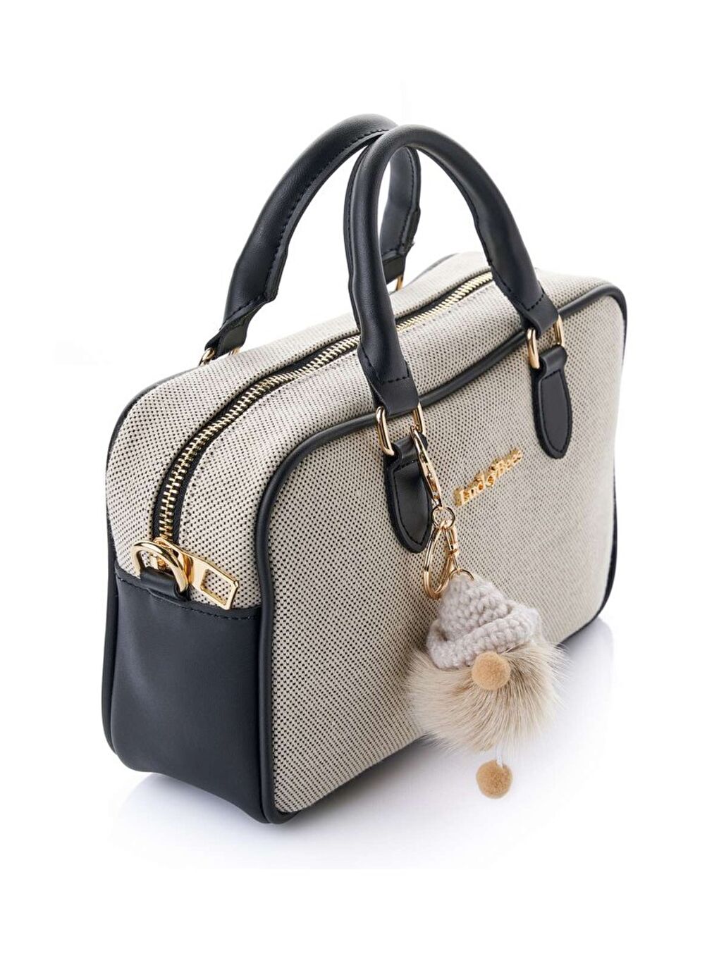 Siyah Rosa Kanvas El ve Omuz Çantası-3