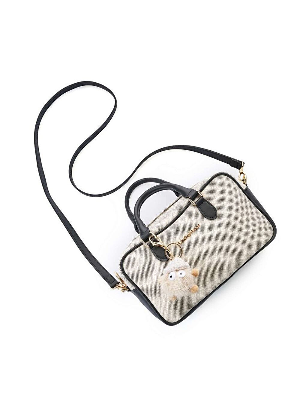 Siyah Rosa Kanvas El ve Omuz Çantası-4