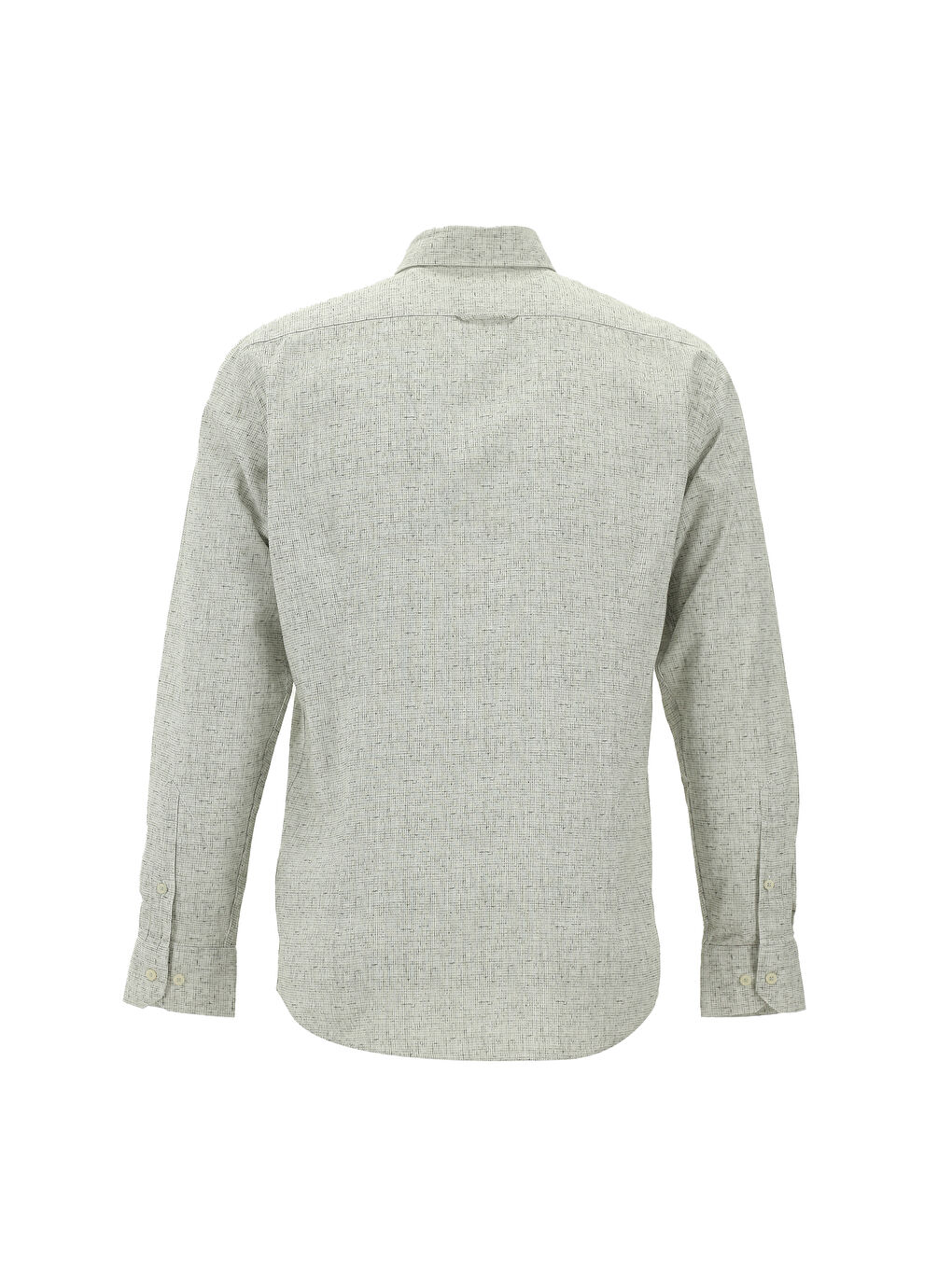 Gri Uzun Kol Slim Fit Dar Kesim Pamuk Gömlek-1
